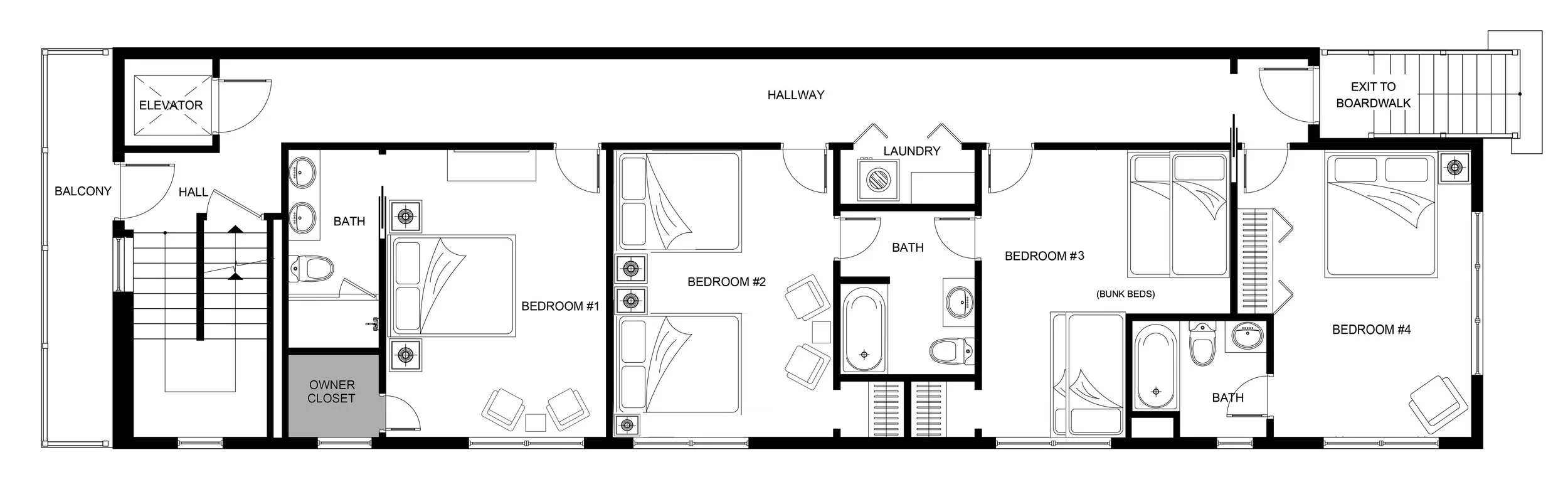 First Floor (4 Bedrooms, 3 Baths)
